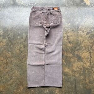 Vintage Lee Riders Corduroy Pants Mens 34x32 Grey Brown Straight Leg Made in USA
